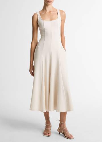 SQUARE NK SEAMED DRESS